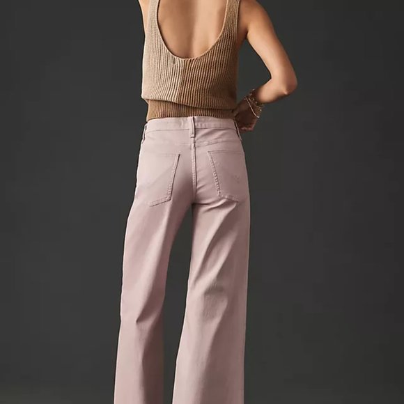 NWT Anthropologie Hudson Rosie High-Rise Wide-Leg Ankle Pink Jeans - Picture 6 of 11